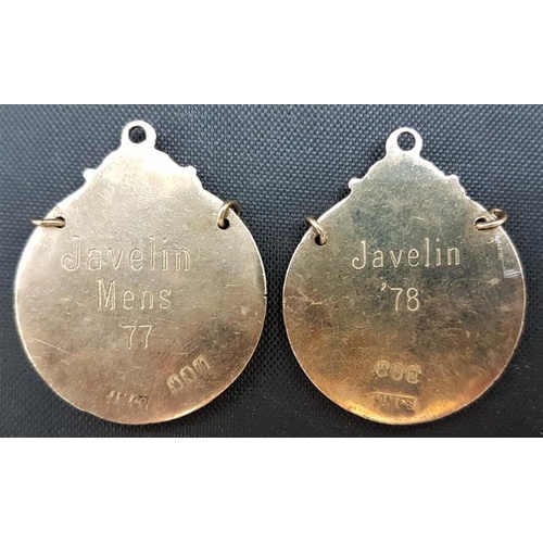 149 - Two Dublin Gilt Silver and Enamel Medals - Total 27gms