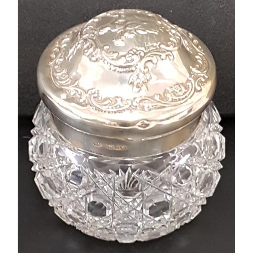 162 - Large Silver Topped Jar, Hallmarked London c.1904