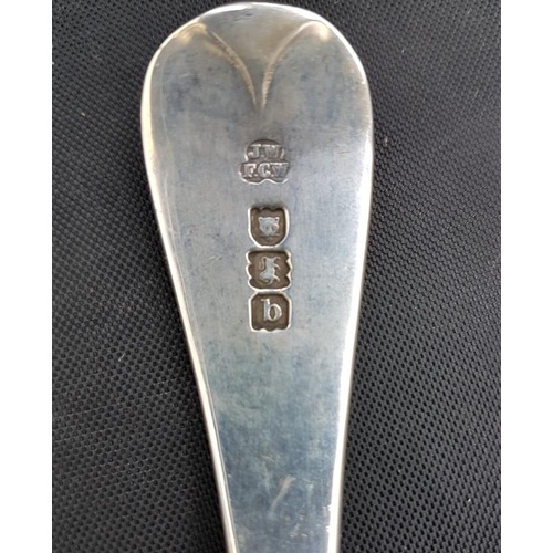 181 - London 1897 Wakely & Wheeler - Silver Straining Spoon, Heavy Gauge - 16cm long, 65 grams
