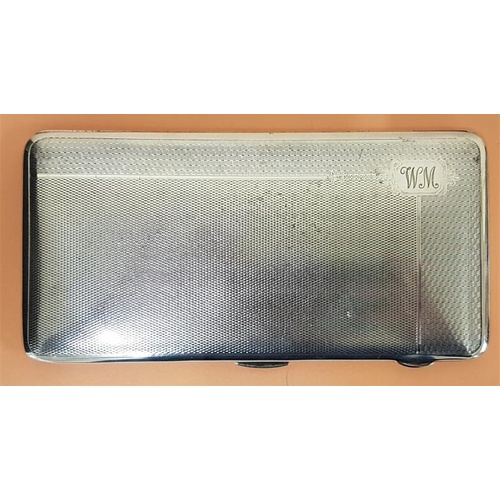 213 - Large Art Deco Silver Plated Wallet/Cigarette Case - 17 x 8.5cm