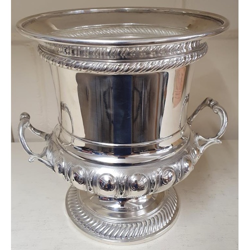 216 - Silver Plated Champagne Bucket of Urn outline, c.9.5in tall