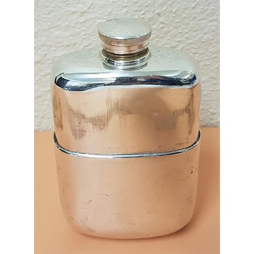 217 - Early 20th Century fine quality Dixon's Silver Plated Whiskey Flask - 13.5 cms - 9oz size. Silver pl... 