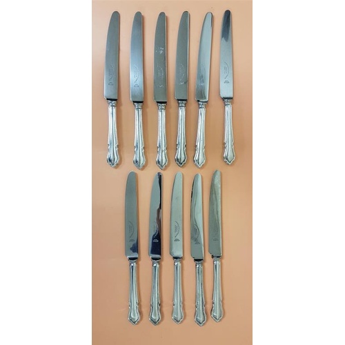 221 - John B. Chatterley & Sons - Fine set of 11 heavy gauge silver plated and Sheffield steel dinner ... 