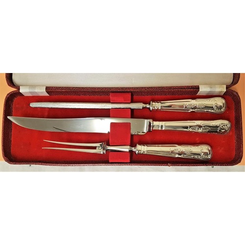 225 - Three Piece King's Pattern Carving Set in box