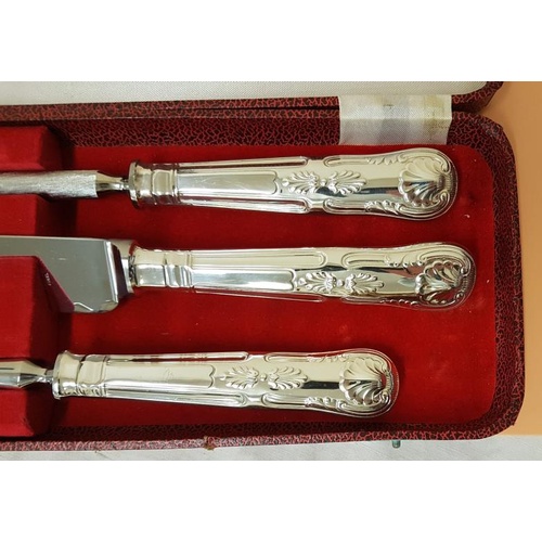 225 - Three Piece King's Pattern Carving Set in box