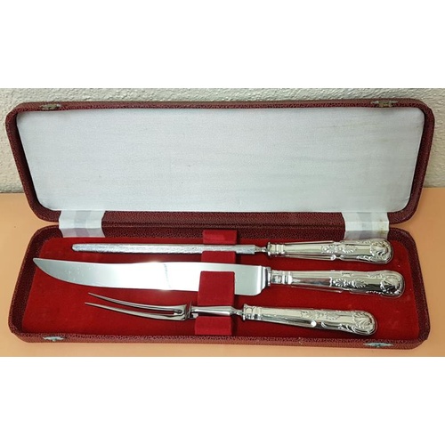 225 - Three Piece King's Pattern Carving Set in box