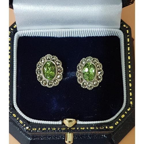 253 - Pair of Silver and Peridot Earrings