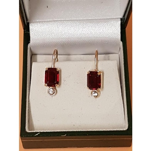 272 - Pair of Ruby coloured Earrings