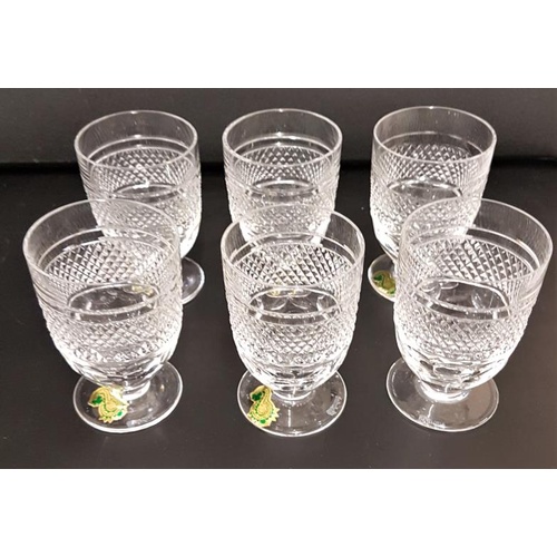 285 - Set of Six Waterford Crystal Colleen Pattern Glasses (4in) in original box (appear to have never bee... 