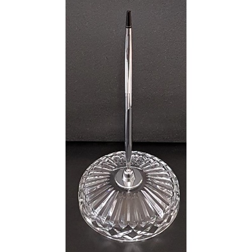 291 - Waterford Crystal Pen Holder with Cross Pen