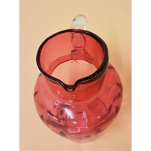 308 - 19th Century Ruby/Cranberry Glass Jug - 12cm tall