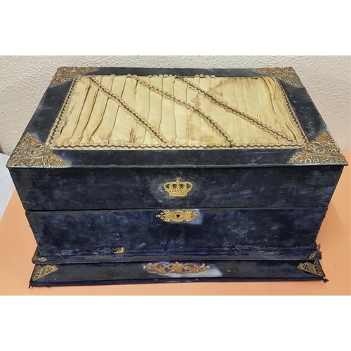 314 - Late 19th/Early 20th Century elaborate Jewellery Casket of monumental scale. The entire covered in R... 