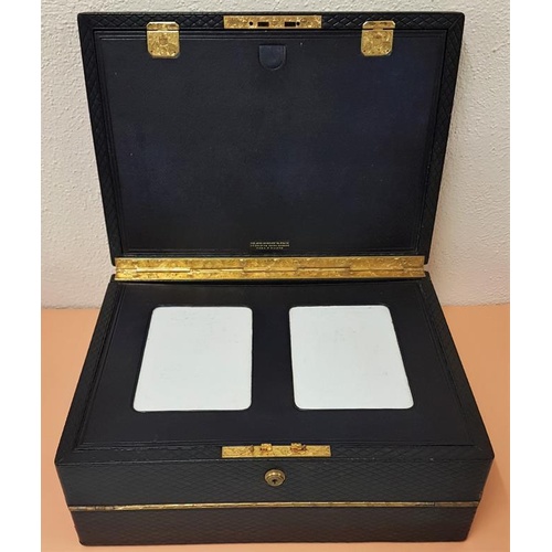 316 - 19th Century: Superb quality Mappin & Webb writing/stationery box. The three folding action with... 