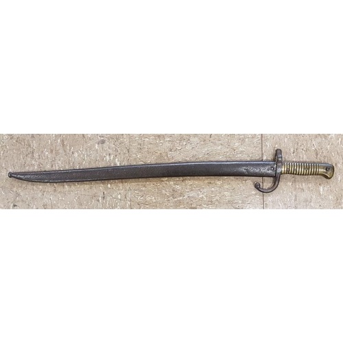 361 - 19th Century French Bayonet and Scabbard - 71cm long