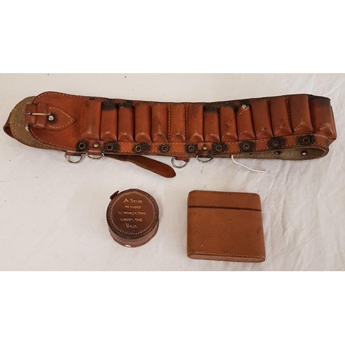 362 - Leather Cartridge Belt, and 2 leather boxes