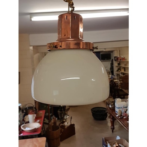 382 - Early 20th Century Superb Quality Pendant Light, copper gallery stamped made in England with Reg Num... 
