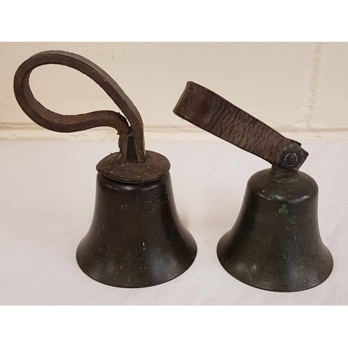 396 - 2 Antique 18th Century Richard Wells bronze hand bells