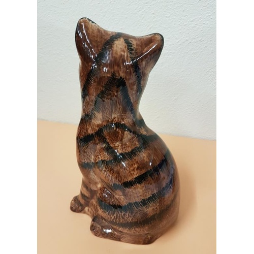 411 - Early 20th Century Price Kensington Hand Decorated Cat - 30cmtall (no cracks or chips)