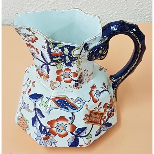 434 - Victorian Ironstone Floral Decorated Water Jug