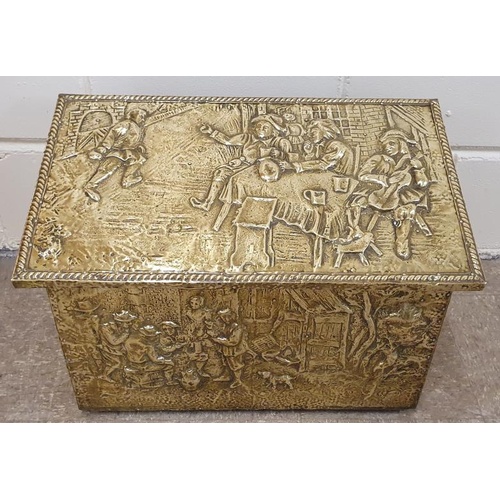 471 - Brass Log Box, c.23in wide, 12in deep and 16.5in tall
