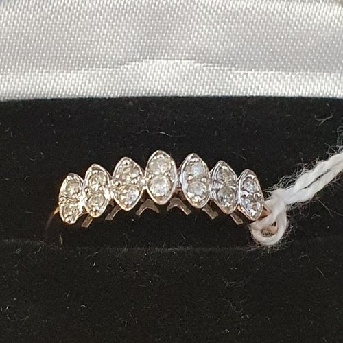 233 - 9ct Gold 14-stone Diamond Ring, size P