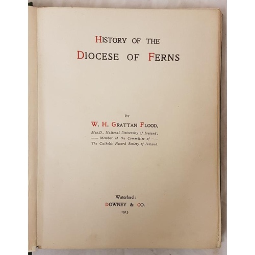 17 - W.H. Grattan Flood. History of The Diocese of Ferns. Waterford. 1915 1st edit. Illustrated. Interest... 
