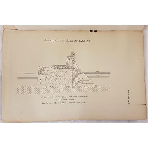 83 - Correspondence relating to Arklow Harbour. D. 1886. 4 maps, one with original colouring. Blue printe... 