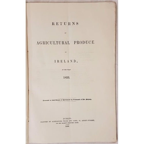93 - Returns Of Agricultural Produce for the year 1853
