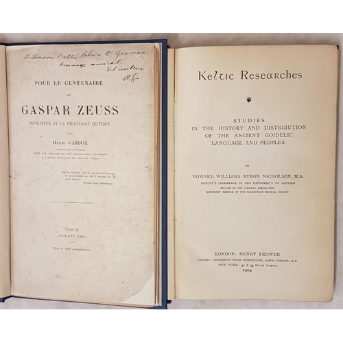 118 - Celtic Studies. Pour le Centenaire de Gaspar Zeuss Philologie Celtique. Paris 1906 & Keltic Rese... 