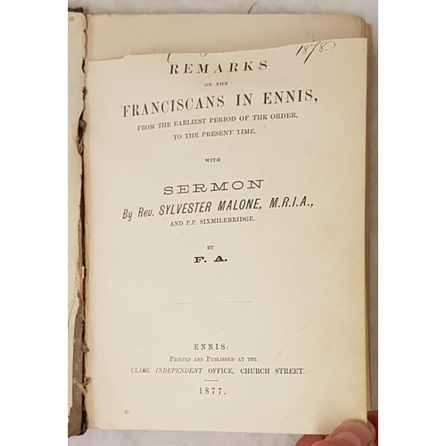 171 - Remarks on Franciscans in Ennis, from Earliest period to the Present Time with Sermon by Rev. Sylves... 