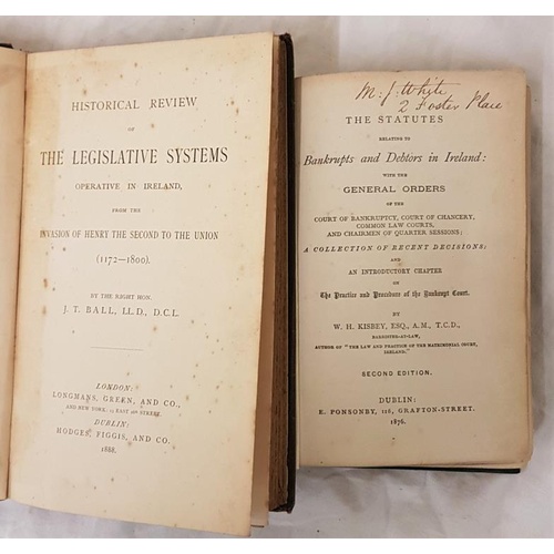 179 - J. T. Ball. Historical Review of the Legislative System operating in Ireland. 1888. 1st. and W. H. K... 