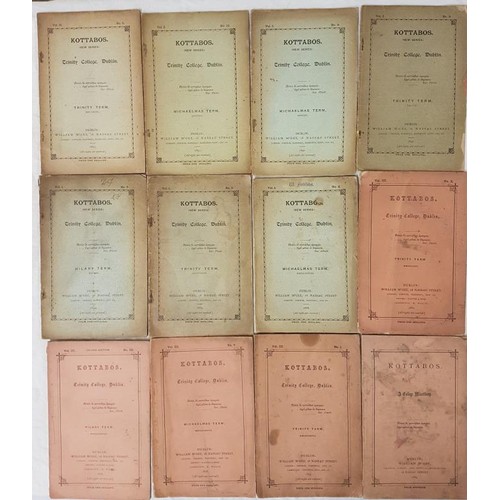 31 - Kottabos. Trinity College Journal 1869/1893. 12 issues of famous trinity journal with many famous Ir... 