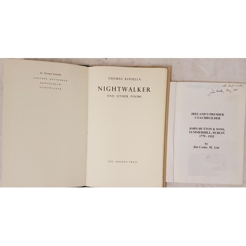 35 - Thomas Kinsella  Nightwalker and Other Poems 1968. Dolmen Press. First. edit;  and&nb... 
