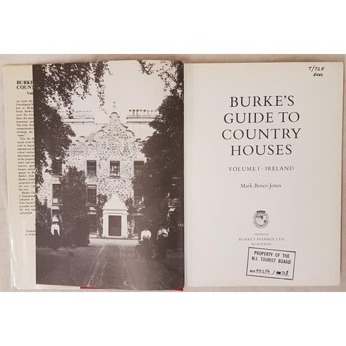40 - Bence-Jones, M. Burke’s Guide to Country Houses. Ireland. London, 1978 quarto, numerous illust... 