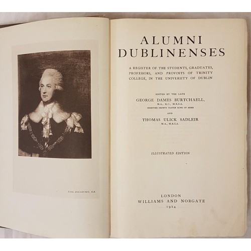 42 - Trinity College Dublin] Burtchaell & Sadleir Alumni Dublinenses. London, 1924 large thick octavo... 