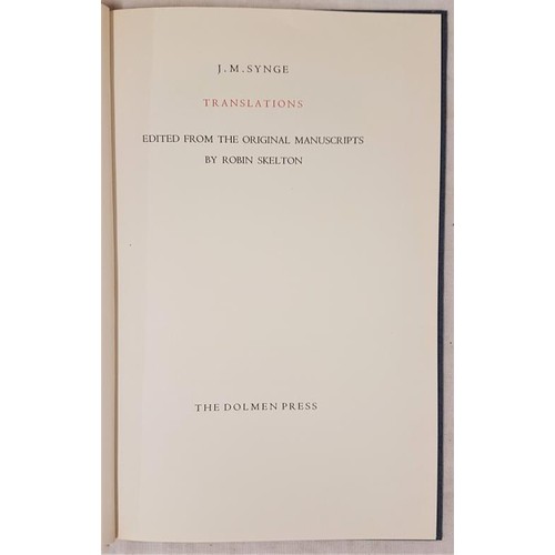 61 - J. M. Synge 'Translations', Limited Edition, signed by the Author Mervyn Wall