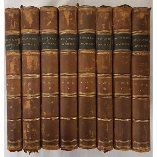 80 - The Works of Edmund Burke. 1808. 8 volume set. Fine half calf, marbled boards