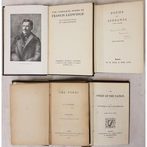 93 - Poems by J. J. Callanan. Cork. 1861;   Poems by Speranza [Lady Wilde] circa 1905;  Sp... 