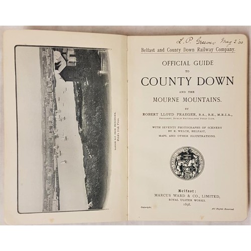 131 - Praeger, The Official Guide to County Down and the Mourne Mountains, Belfast, 1898. Green decorated ... 