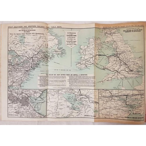 144 - Southern & Western Railway. Time & Fare Tables. September 1905. Large format. Map of railway... 