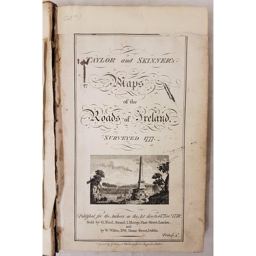 192 - Taylor & Skinner Maps of the Roads of Ireland, Surveyed 1777. London, 1778 large octavo, first e... 