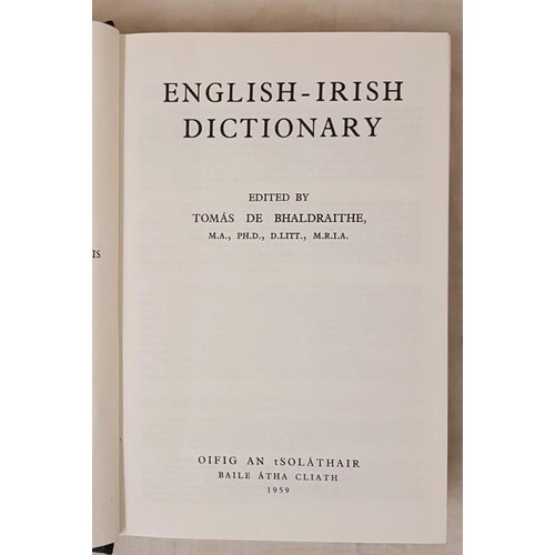 198 - De Bhaldraithe Tomais. English Irish Dictionary, 1 vol, 1959