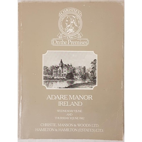 217 - The Adare Manor Sale Limerick. June 1982. Large format wrappers. 216 pages. The disposal of the hist... 