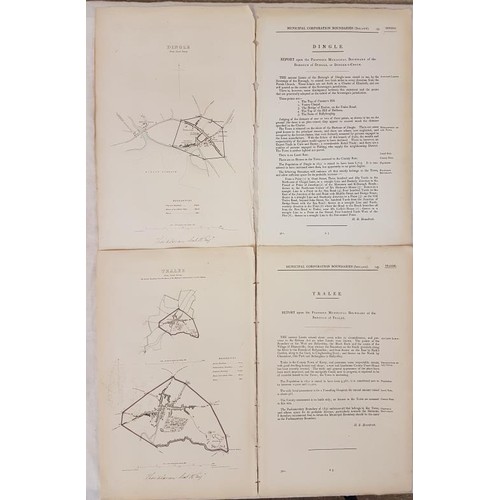 566 - Map of Dingle 1837 and  Map of Tralee 1837. Hand coloured. Municipal Corporation Boundarie... 