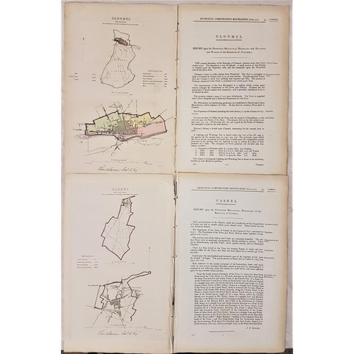 567 - Map of Cashel 1837  and  Map of Clonmel 1837. Hand coloured. Municipal Corporation Bo... 