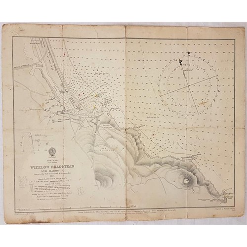 570 - Map of Wicklow Roadstead and Harbour, surveyed by Staff Commander F W Jarrad R.N. 1881, published by... 