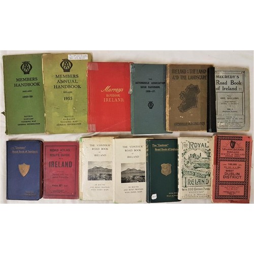 580 - The Royal Road Book of Ireland, 1910 with 200 contour plans along with 12 other road books, maps etc... 