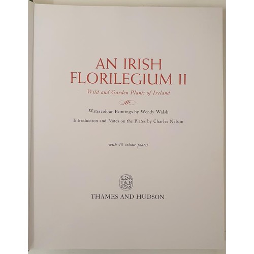 28 - An Irish Florilegium with 48 Watercolour Paintings by Wendy Walsh in original slip case and an Irish... 