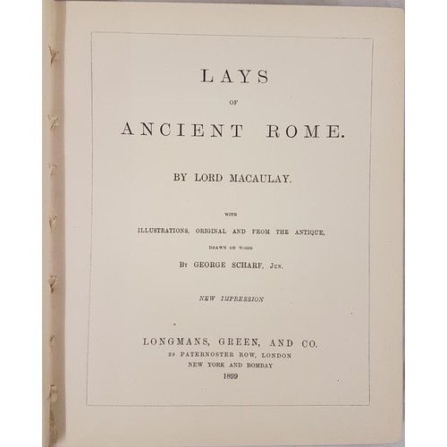 56 - Lord Macaulay. Lays of Ancient Rome. 1899. Illustrated. Beautiful full gilt crimson morocco, gilt de... 