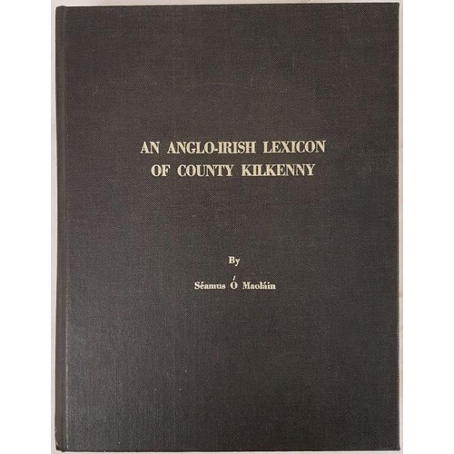 34 - An Anglo-Irish Lexicon of County Kilkenny by Séamas Ó’Maoláin. A Dissertation submitted to the Natio... 